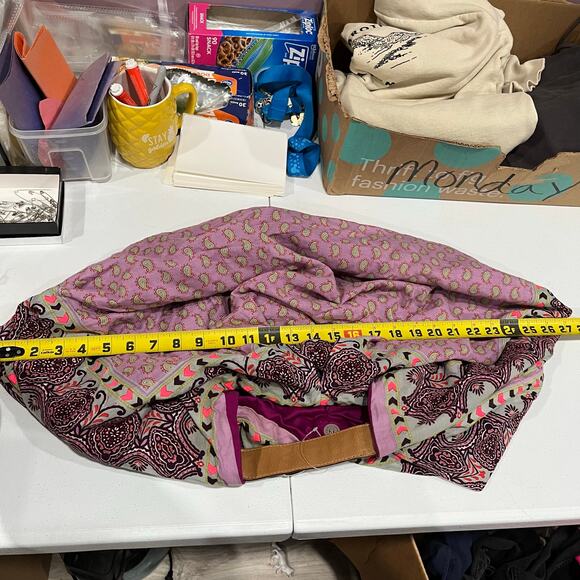 Gap Crescent Banana Purple Paisley Boho Slouchy Shoulder Bag Hippie - Picture 5 of 5